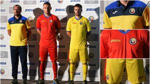 FOTO | Noile echipamente ale naționalei au fost prezentate oficial. După 45 de ani de colaborare cu Adidas, România trece la Joma. Tricourile vor fi purtate cu Irlanda de Nord