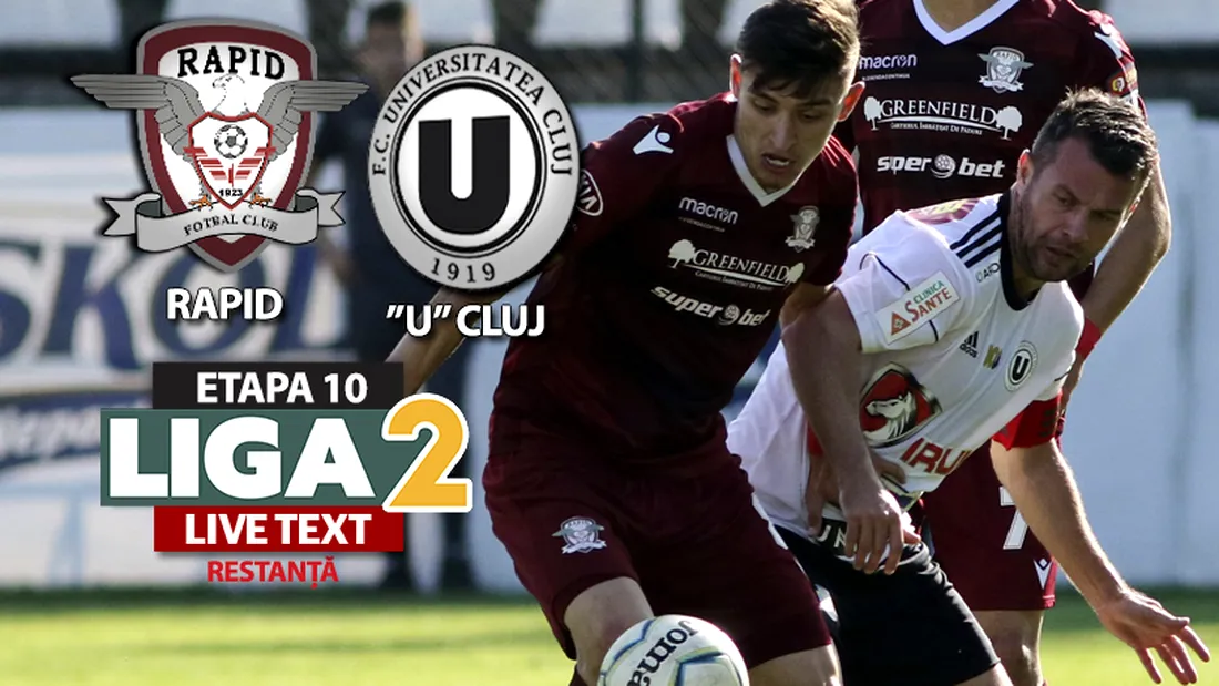 Rapid trece la limită de ”U” Cluj și egalează ultimele trei echipe clasate pe poziții de play-off! Rareș Ilie a fost decisiv pentru giuleșteni la primul meci ca titular la prima echipă