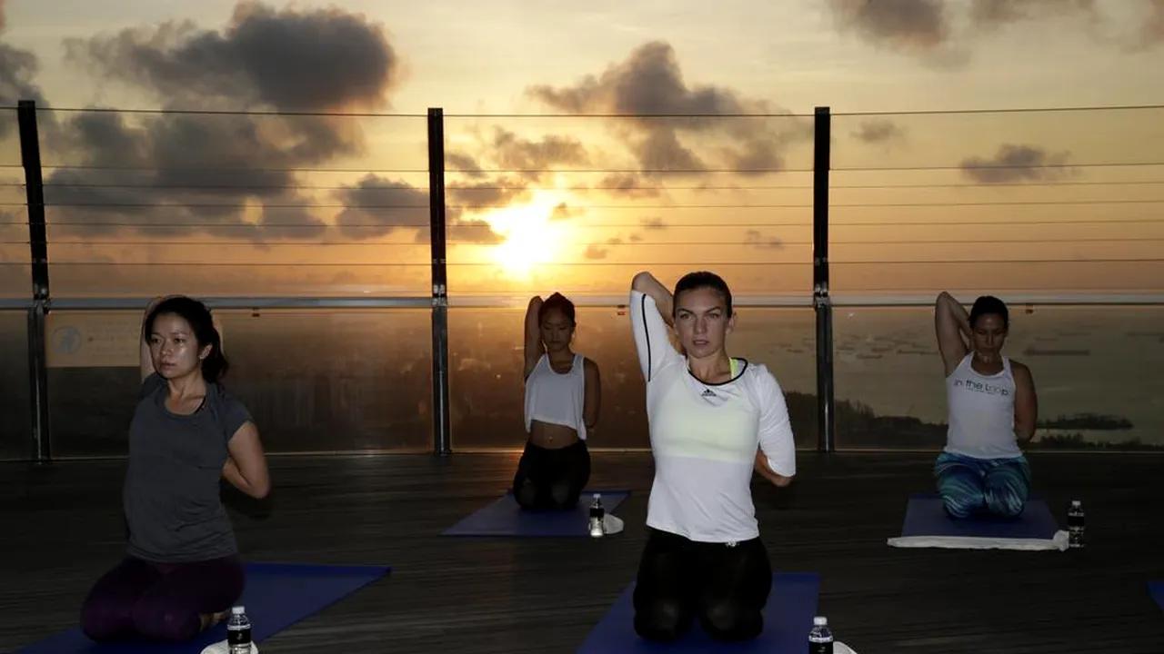 VIDEO | Simona Halep încearcă o metodă originală pentru a-și îmbunătăți jocul: yoga sau cum poți să unești corpul cu spiritul