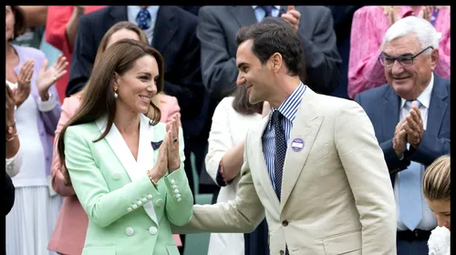 Ce au făcut Kate Middleton și Roger Federer la Wimbledon. Elvețianul a dat să o sărute pe Prințesa de Wales: „Gafă rară în Loja Regală”