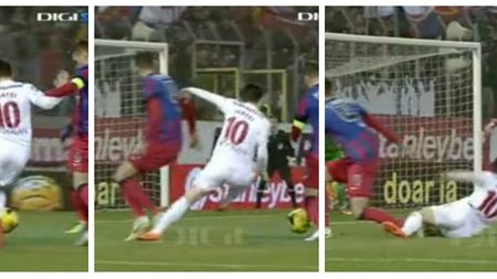 A fost sau n-a fost? Dinamo a cerut penalty, Porumboiu a spus că "a fost", apoi s-a răzgândit: "Matei a alunecat"