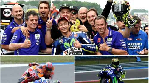 Valentino Rossi câștigă cursa MotoGP de la Assen după o luptă cu Marc Marquez. Cei doi s-au lovit în ultimul viraj, iar victoria îl menține pe Rossi lider la general