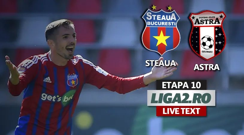 Steaua se împiedică în Ghencea de ultima clasată Astra! Un gol senzațional, direct din corner, a decis meciul în care portarul Moroz a fost înger păzitor