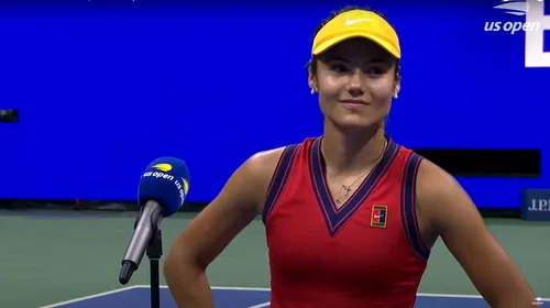 Primele declarații oferite de Emma Răducanu, după calificarea în finala de la US Open: „Nu-mi vine să cred! Sunt în stare de șoc”