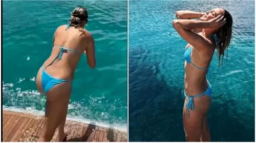 Donna Vekic a făcut cea mai sexy săritură în apă. Cum a putut plonja rivala Simonei Halep: „Ouch!” VIDEO