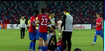 Panică la FCSB: Adrian Șut s-a accidentat în finalul meciului cu Hermannstadt! Durerea i se citea pe față, iar medicii au intervenit de urgență