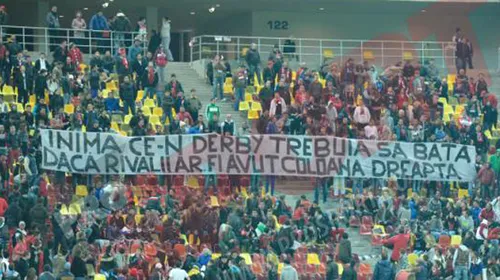 FOTO! Coregrafia INTERZISĂ‚ la Steaua – Dinamo, care ar fi trebuit să reducă la tăcere Național Arena!** Mesajele ACIDE ale „câinilor” pentru „rivalii fără coloană”