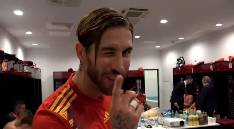 Gestul făcut de Sergio Ramos în vestiarul Arenei Naționale. VIDEO | Cum au sărbătorit spaniolii victoria cu România