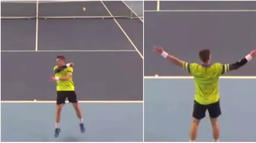 VIDEO | Ați mai văzut o astfel de execuție în tenis? Un francez aflat cu spatele la adversar a câștigat punctul printr-un truc incredibil