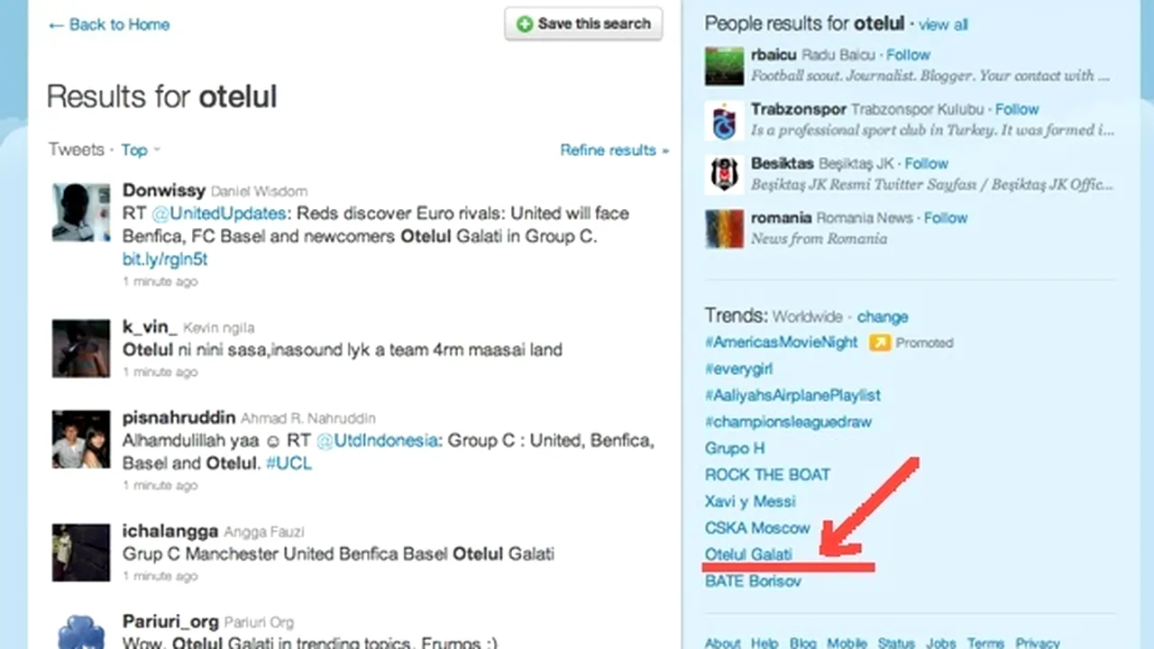 Premieră: Oțelul Galați e trending topic pe plan mondial pe Twitter!