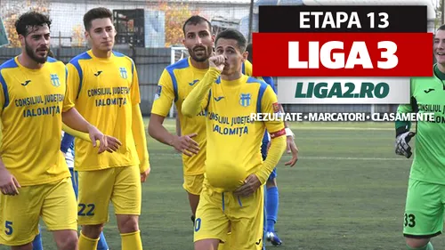 Liga 3, etapa 13 - rezultate | Liderii rămân pe poziții. Scorul rundei e obținut de Bucovina Rădăuţi. Oțelul și Ceahlăul fac pași greșiți, Afumați și Recea n-au avut milă de adversari