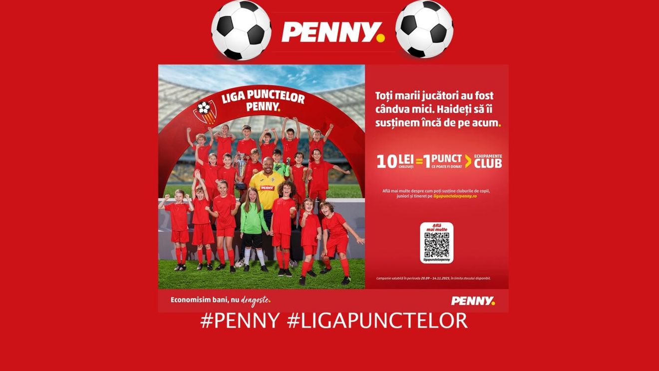 (P) PENNY România a lansat "Liga Punctelor PENNY" pentru susținerea cluburilor sportive de fotbal pentru copii din toată țara