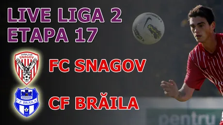 FC Snagov - CF Brăila 0-2** Echipa lui Viorel Ion, la egalitate cu locul 2