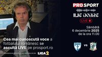 Ilie Dobre comentează LIVE pe ProSport.ro meciul F.C. Voluntari – C.S.C. Dumbrăvița, sâmbătă, 6 decembrie 2025, de la ora 11:00