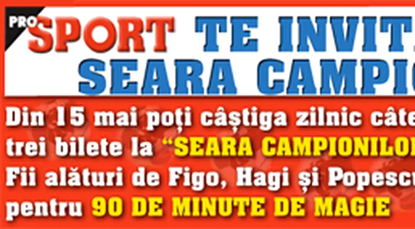 Câștigătorii biletelor la Seara Campionilor