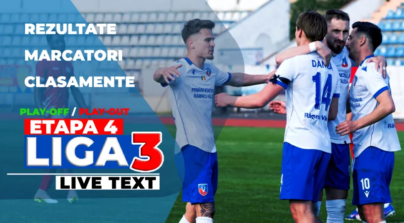 Liga 3, etapa 4 din play-off și play-out | Știința Poli Timișoara ratează victoria la ultima fază, iar în Seria 1 s-a schimbat liderul. SCM Râmnicu Vâlcea și Sporting Liești au obținut scorurile rundei în grupa de promovare