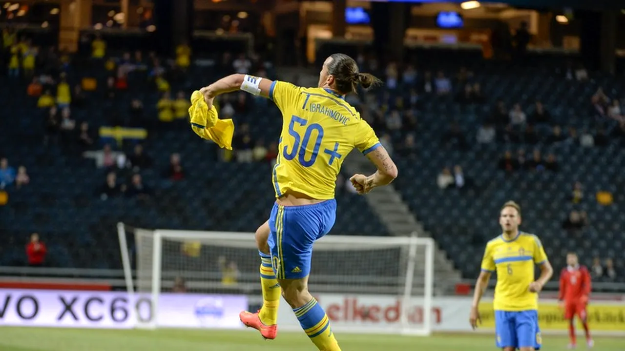 VIDEO | Ibrahimovic a intrat în istoria naționalei Suediei. Atacantul a marcat un gol de generic împotriva Estoniei
