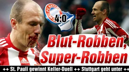 FOTO** Robben a vărsat sânge pentru „dubla” cu Hoffenheim! Bayern căștigă cu 4-0