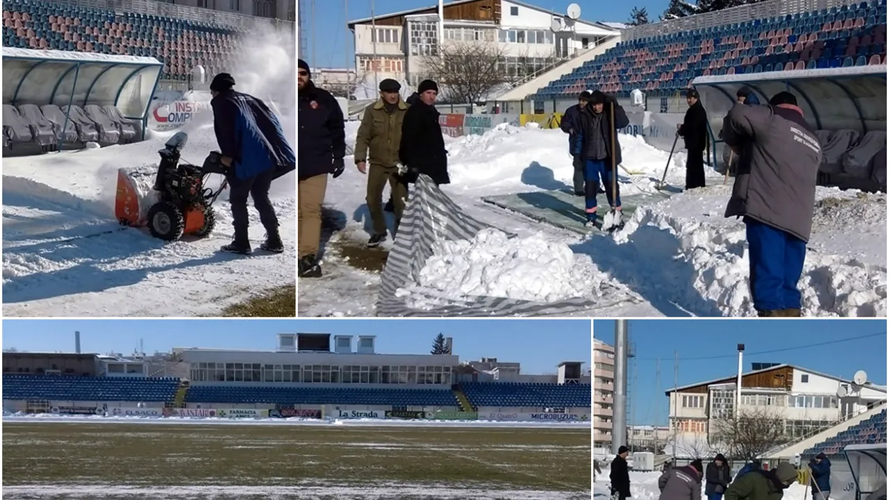 Mobilizare fără precendent pentru meciul FC Botoșani - CS U Craiova. Peste 40 de oameni au muncit două zile pentru a pregăti terenul