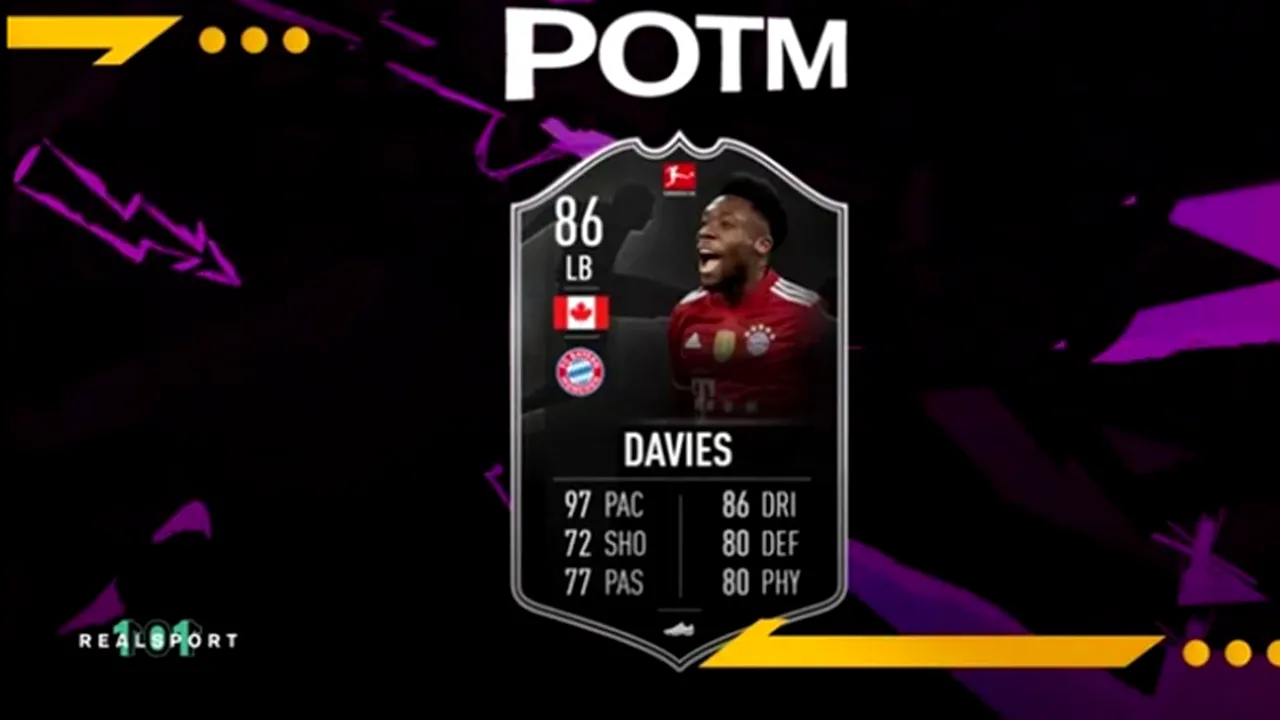 POTM Alphonso Davies deține unul dintre cele mai rapide carduri în FIFA 22! Ce atribute are fundașul stânga