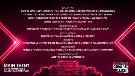 Au fost dezvăluite jocurile video ce vor putea fi văzute la Bucharest Gaming Week 2022