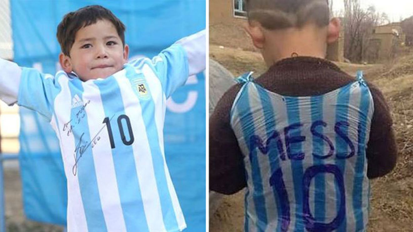 Puștiul devenit celebru pe internet cu această imagine, forțat să fugă din Afganistan: "Viața a devenit un calvar și am vândut tot". Fanul lui Messi, amenințat de talibani