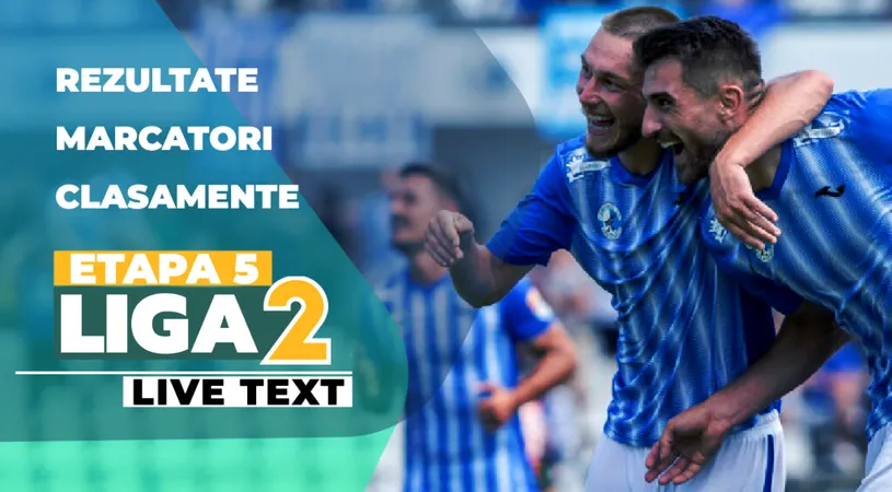 Liga 2, etapa 5 | Condusă la Dej, Gloria Buzău a făcut show pe final. Corvinul, egală acasă cu Concordia. 13 goluri și două eliminări în primele cinci jocuri ale rundei