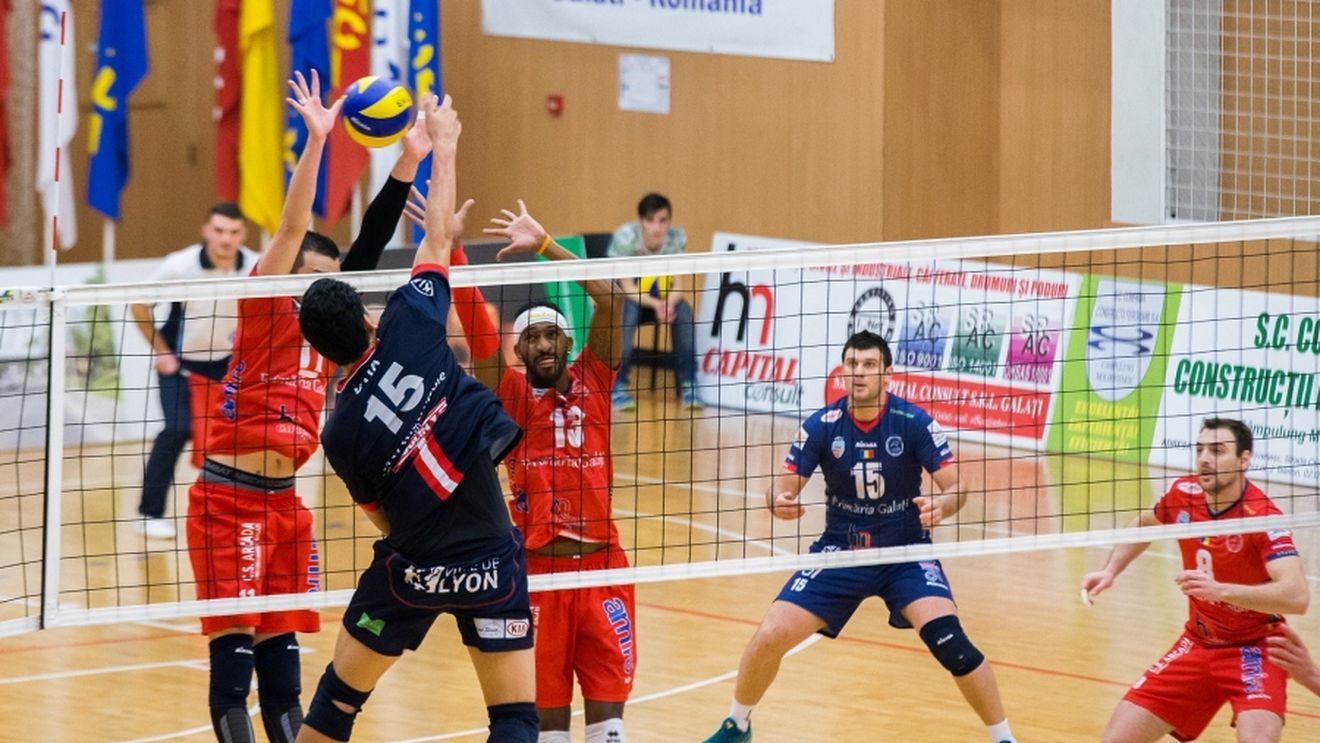 Eliminare dureroasă din Challenge Cup. Arcada Galați a jucat cel mai lung set din istoria cupelor europene, dar a pierdut calificarea în sferturile de finală