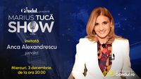 Marius Tucă Show începe miercuri, 3 decembrie, de la ora 20.00, live pe Gândul. Invitata: Anca Alexandrescu
