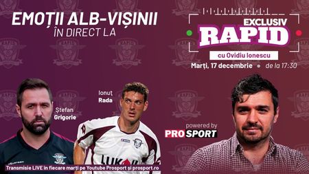 Ștefan Grigorie și Ionuț Rada vin astăzi la "EXCLUSIV RAPID"