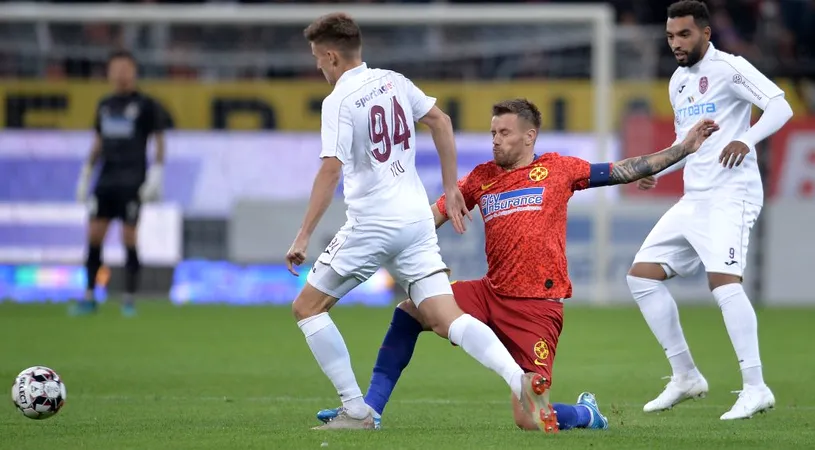 FCSB - CFR 0-0. Mult zgomot pentru nimic! Vicecampioana putea da lovitura în prelungiri, deși nu a existat în repriza a doua în ofensivă. Cristea a lovit bara, Culio a irosit o șansă uriașă în minutul 90