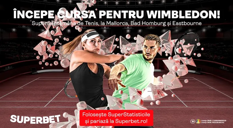 Începe cursa spre Wimbledon! Vezi cum arată SuperSăptămâna de Tenis pe Superbet