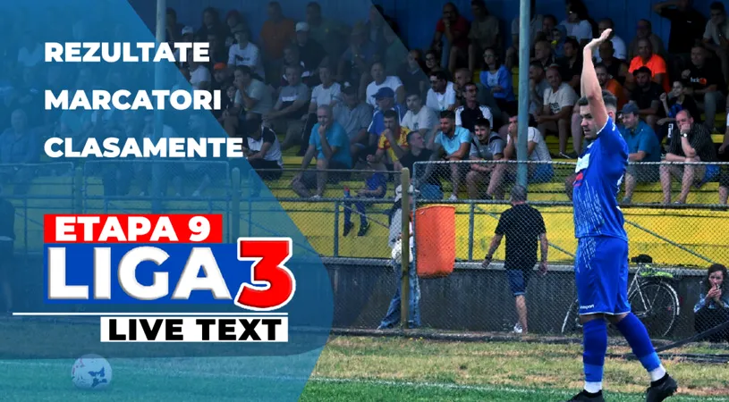 Liga 3, etapa 9 | Sporting Lieşti bate scorul zilei reușit ieri de Aerostar, Voinţa Limpeziş nu s-a mai retras! Cele două Dinamo, executate runda aceasta. SCM Râmnicu Vâlcea nu mai știe să câștige