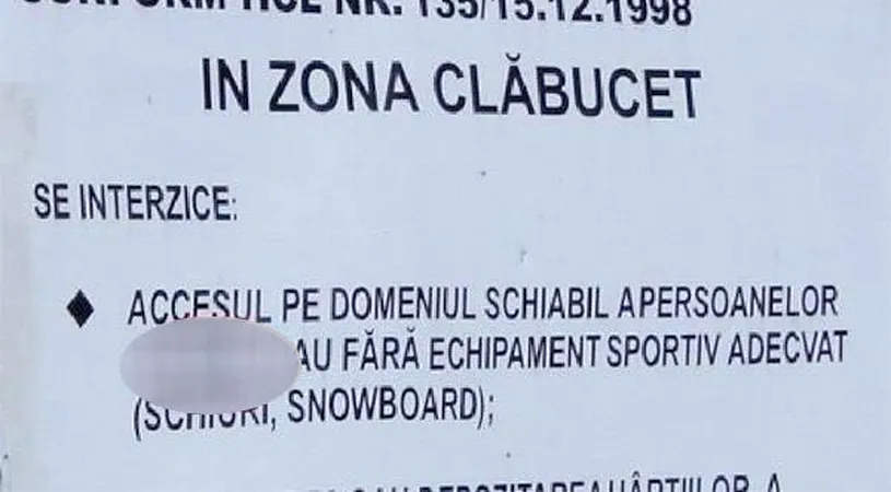 FOTO Iată cum se reduce numărul accidentelor pe pârtiile din România!** Discriminarea care face Clăbucetul mai puțin atractiv pentru schiori :)