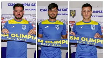 Încă trei achiziții pentru CSM Olimpia Satu Mare: doi jucători plecați de la Steaua, dintre care unul abia semnase cu Dinamo, și altul fost la Focșani