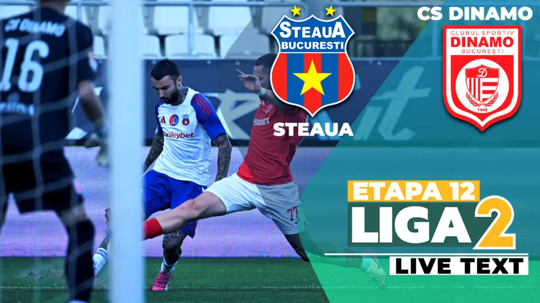 Steaua și CS Dinamo se întâlnesc în Ghencea, de la ora 18:00, în deschiderea etapei 12 a Ligii 2. Derby bucureștean în subsolul clasamentului