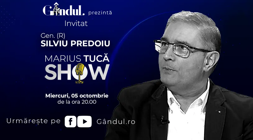 Marius Tucă Show începe miercuri, 5 octombrie, de la ora 20.00, live pe gândul.ro
