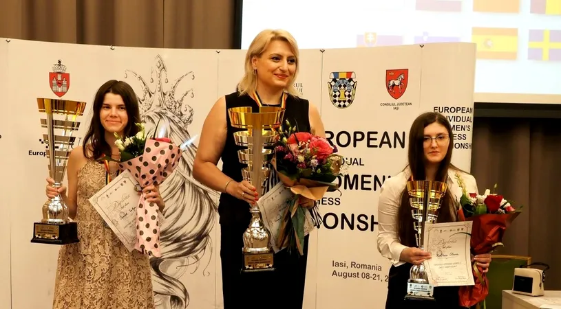 Campionatul European Feminin de Șah de la Iași, la final. Podium surpriză după cele 11 runde. Pe ce locuri s-au clasat șahistele din România