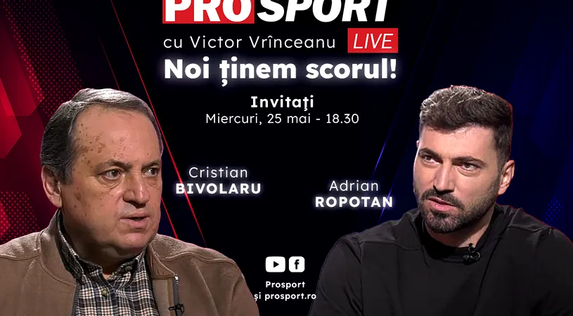 ProSport Live, o nouă ediție pe prosport.ro! Cristian Bivolaru și Adrian Ropotan vin să discute despre noul milionar de la Rapid și despre șansele ca Dinamo să se salveze de la retrogradare