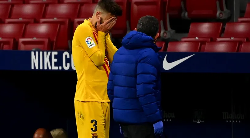 Dezastru pentru Barcelona! Gerard Pique riscă să rateze tot sezonul după ce „s-a rupt” cu Atletico Madrid