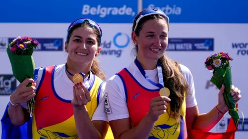 Performanță fantastică: România, aur la Campionatele Mondiale de canotaj de la Belgrad în probele de dublu vâsle feminin și 8+1 feminin!