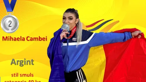 Medalie de argint pentru halterele feminine românești! Mihaela Cambei, locul doi la stilul smuls la Bogota (Columbia)