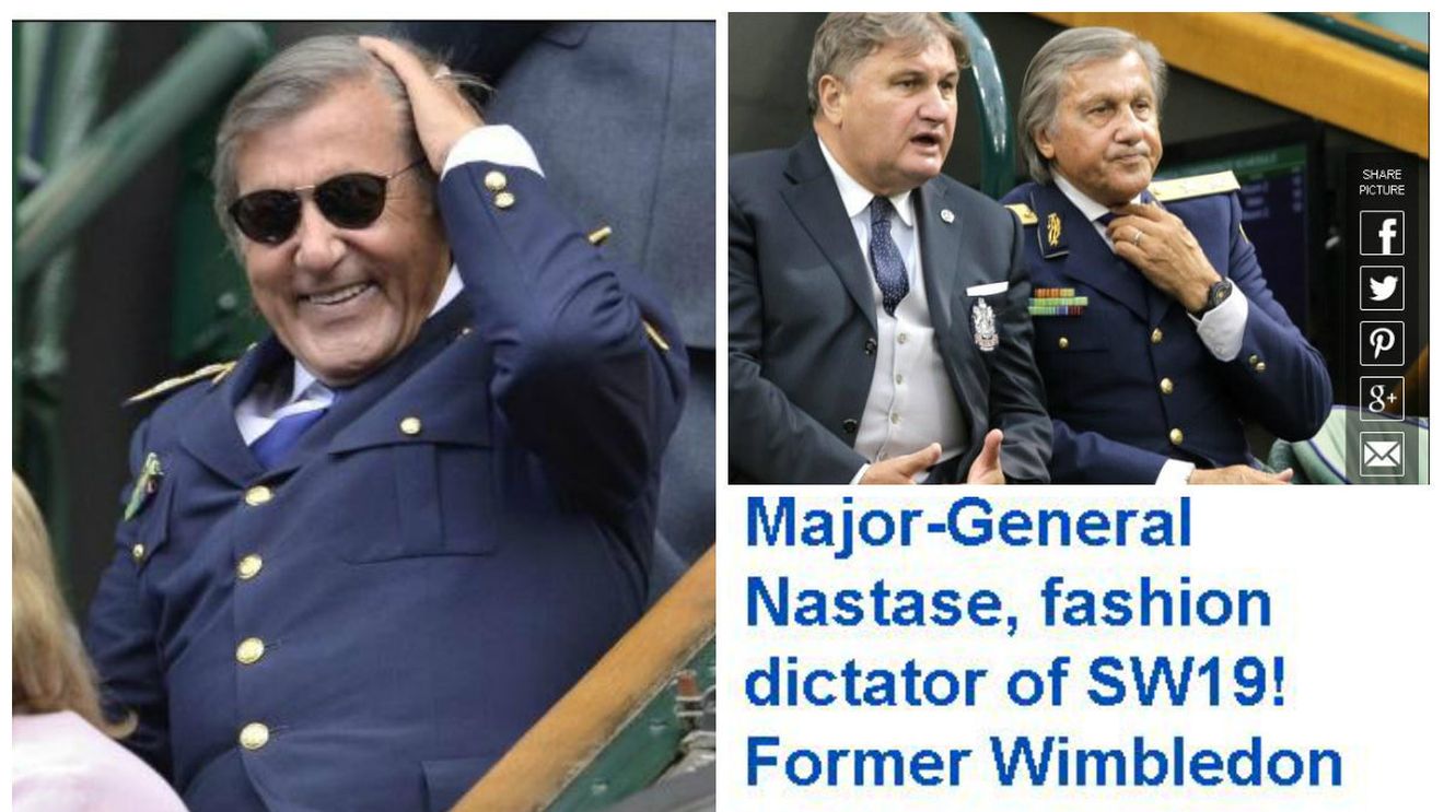 Năstase, "dictatorul" modei de la Wimbledon. A stat în Loja Regală îmbrăcat în uniforma de general-maior român. "Seamănă cu un dictator sud-american", s-au distrat englezii | FOTO