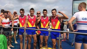 Aur mondial la canotaj! Juniorii din echipajul de 4 rame s-au clasat pe primul loc la CM de la Rotterdam, cu un nou record mondial