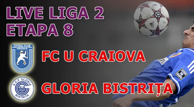 FC U Craiova - Gloria Bistrița 1-0!** Golul din penalty al lui Săceanu duce Universitatea pe prima poziție a Seriei 2