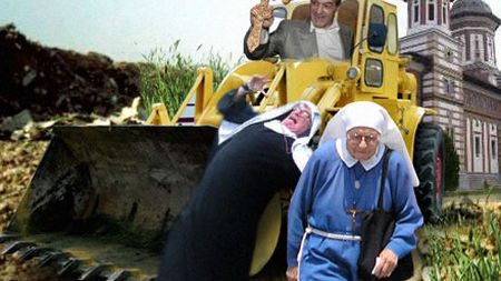 CUTREMURĂ‚TOR! "Clanul" lui Becali a alergat 17 măicuțe cu buldozerele!