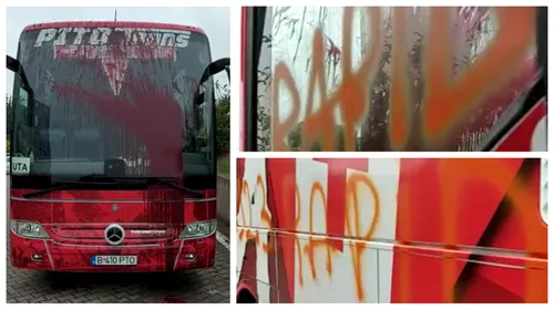 Autocarul echipei UTA, vandalizat de fanii Rapidului după victoria cu Dinamo | VIDEO