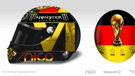 Formula 1 cu iz de fotbal. Mirele Rosberg a vrut să-și deseneze cupa mondială pe cască, FIFA i-a interzis