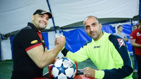VIDEO | Când minifotbalul e provocat la skandenberg. Petre Marin, față în față cu "Brațul de fier" Oncescu