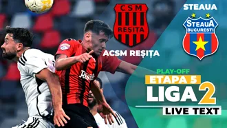 Steaua câștigă lejer în Valea Domanului și se apropie amenințător de liderul Ligii 2. ACSM Reșița, la un nou joc modest pe teren propriu